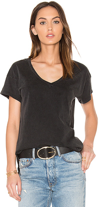 Bobi Distressed Jersey V Neck Tee in Black. - size XS (also in )