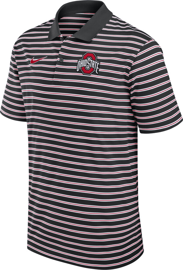 Nike Ohio State Buckeyes Primetime Victory Striped Men's Dri-FIT College Polo in Black | CLF24PO02LXQX7-OHI