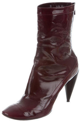 CNC Costume National Leather Round-Toe Ankle Boots