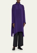 Thumbnail for your product : eskandar Wide A-Line Double Stand Collar Shirt (Very Long Length