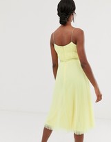 Thumbnail for your product : Asos Tall ASOS DESIGN Tall belted pleated tulle cami midi dress