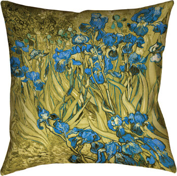 ArtVerse Katelyn Elizabeth Gold Ombre Art Deco Pillow - Faux Suede