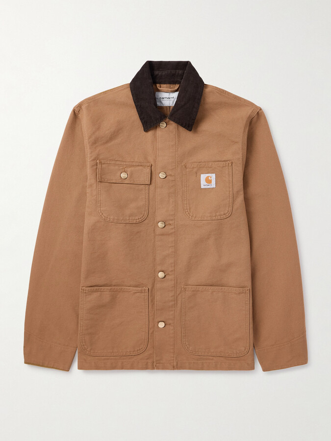 Carhartt Work In Progress Michigan Corduroy-Trimmed Organic Cotton-Canvas Chore Jacket
