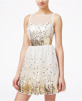 Thumbnail for your product : Crystal Doll Juniors Sequined Illusion Dress