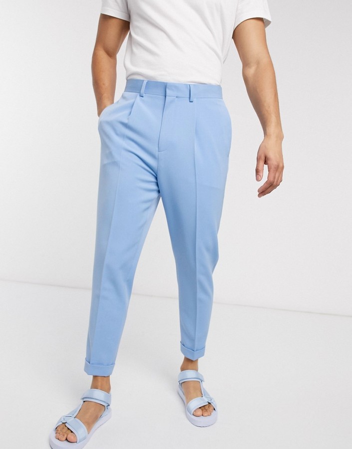 pleated tapered trousers mens