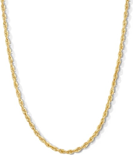 Zales 2.9mm Glitter Rope Chain Necklace in Solid 10K Gold
