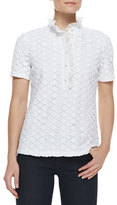 Thumbnail for your product : Tory Burch Lidia Lace & Ruffles Polo Shirt