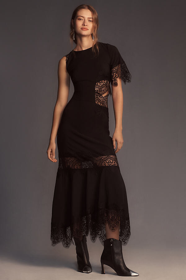 ILLUSION LACE CHEMISE in Onyx Stripe