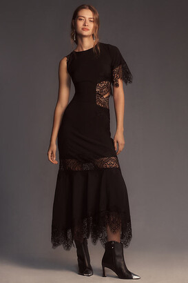 SKIMS Fits Everybody lace-trimmed stretch maxi dress - Onyx
