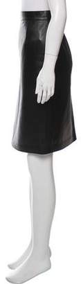 Loewe Leather Knee-Length Skirt Black Leather Knee-Length Skirt