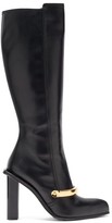Thumbnail for your product : Alexander McQueen Point-toe Leather Knee-high Boots - Black