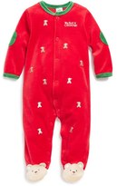Thumbnail for your product : Little Me 'Bear' Velour One-Piece (Baby Boys)