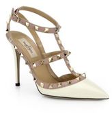 Thumbnail for your product : Valentino Bicolor Rockstud Patent Leather Slingback Pumps