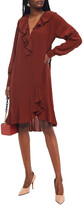 Thumbnail for your product : Victoria Beckham Ruffled Silk Crepe De Chine Dress