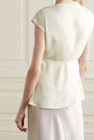 Thumbnail for your product : Theory Layered Silk-crepe Top - Ivory