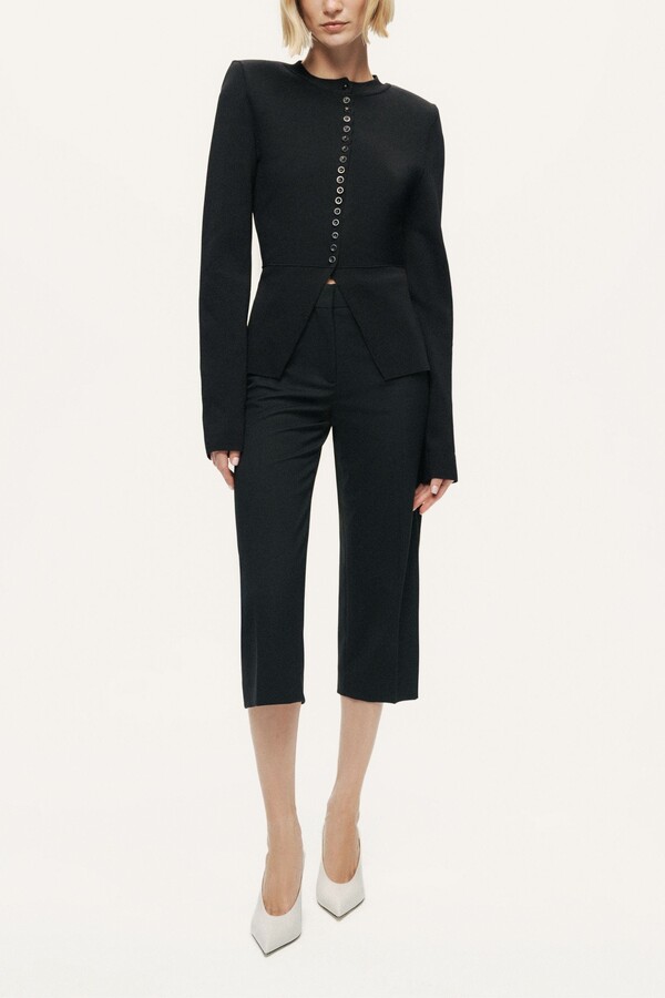 Nocturne Sculpted Button-Front Knit Top