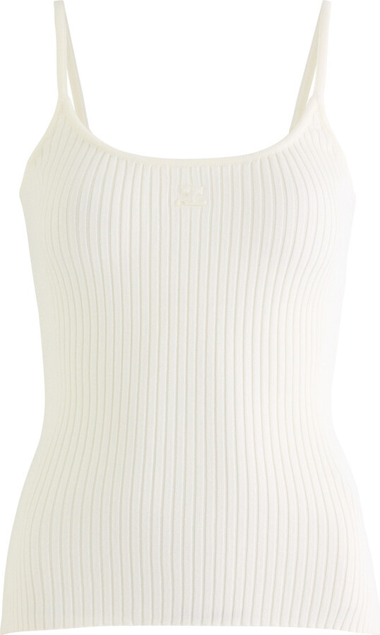 Courreges Reedition Logo Ribbed-knit Tank