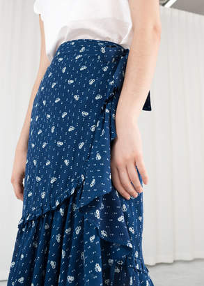 And other stories Floral Ruffle Midi Skirt