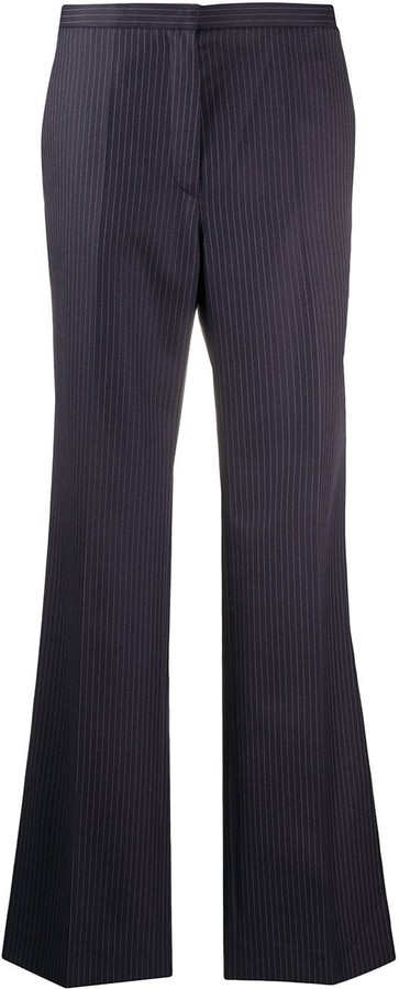 flared pinstripe trousers