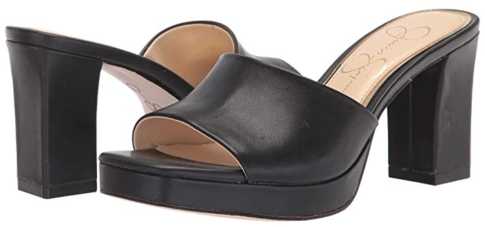 Jessica Simpson Black Covered Heels Women's Sandals | Shop the 