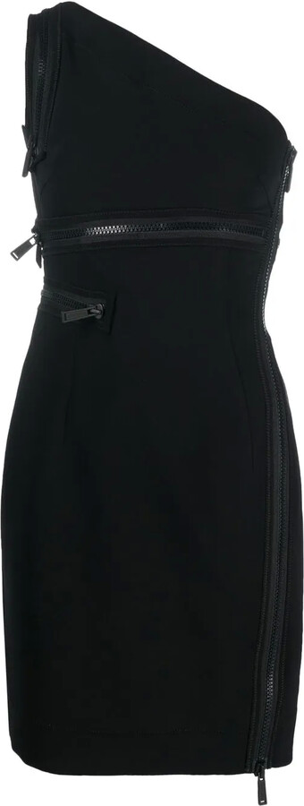 DSQUARED2 One-Shoulder Zip-Detail Minidress