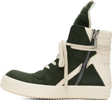 Thumbnail for your product : Rick Owens Green & Off-White Geobasket Sneakers