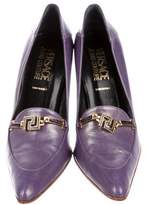 Thumbnail for your product : Versace Logo Leather Pumps