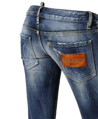 DSQUARED2 Sexy Washed & Patched Denim Jeans