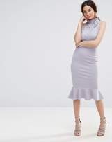 Thumbnail for your product : Missguided Lace Top Fishtail Midi Dress