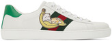 Thumbnail for your product : Gucci White Bananya Ace Sneakers