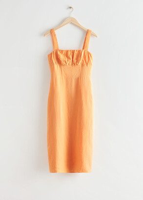 And other stories Strappy Linen Midi Dress