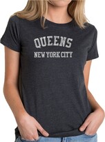 Thumbnail for your product : LA Pop Art Women's Premium Word Art T-Shirt - Popular Queens Neighborhoods