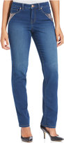 Thumbnail for your product : Style&Co. Petite Tummy-Control Straight-Leg Embellished Jeans, Marseilles Wash