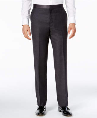 Ryan Seacrest Distinction Men's Modern Fit Gray Flannel Tuxedo Pants, Created for Macy's