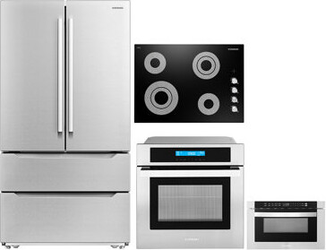 Cosmo 4 Piece Kitchen Package with French Door Refrigerator & 30\