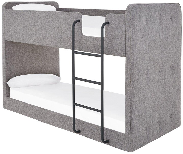 Charlie Fabric Bunk Bed with Mattress Options (Buy and SAVE!) Grey