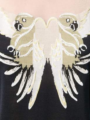 Fendi parakeet embroidered sweater