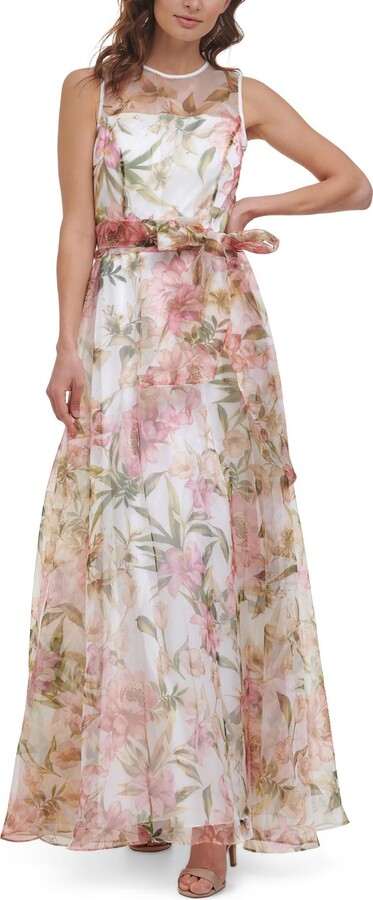 Eliza J Womens Floral Belted Maxi Dress - ShopStyle