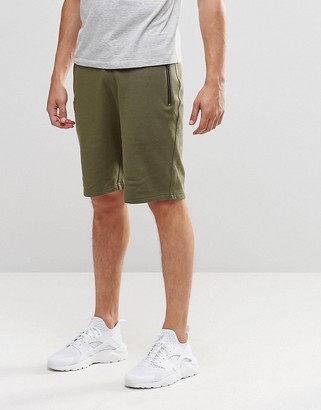 ASOS Slim Fit Jersey Shorts With Zips In Khaki