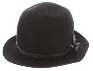 Gucci Leather-Trimmed Wool Fedora