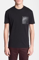 Thumbnail for your product : Topman Faux Crocodile Leather Pocket T-Shirt