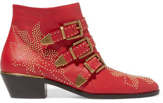Chloé Susanna Studded Textured-leather Ankle Boots - IT41.5