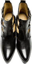 Thumbnail for your product : Toga Pulla Black Leather Carved Hardware Ankle Boots