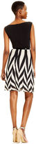 Thumbnail for your product : Connected Sleeveless Chevron-Stripe Belted Petite Dress