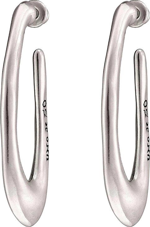Uno de 50 UNOde50 Sterling Silver-Plated Oval Hoop Earrings