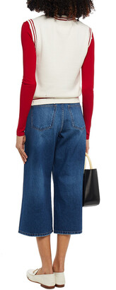 Maje Cropped High-rise Wide-leg Jeans