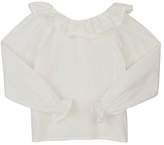 Thumbnail for your product : Belle Enfant Ruffled-Collar Swiss Dot Cotton Blouse
