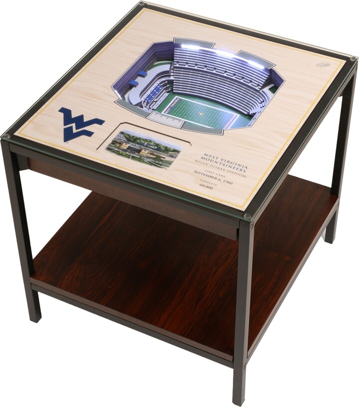 YouTheFan West Virginia Mountaineers 25-Layer Stadium Views Lighted End Table, Metal