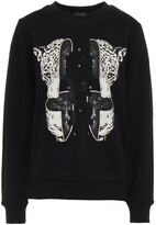 Thumbnail for your product : Just Cavalli Crystal-embellished Printed French Cotton-terry Sweatshirt