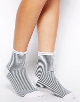 Thumbnail for your product : ASOS Stripe Roll Top Ankle Socks